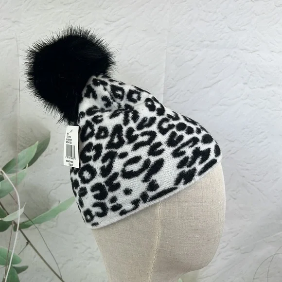 Furlux Snow Leopard Pom Pom Hat CC Beanie Leopard Pom Winter Hats for Adult and Kids by  main image 4